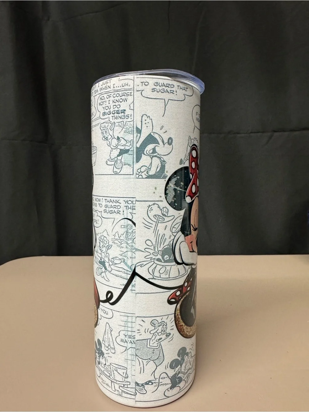 Custom Disney Minnie Mouse Cream Tumbler with Red Polka Dot Bow